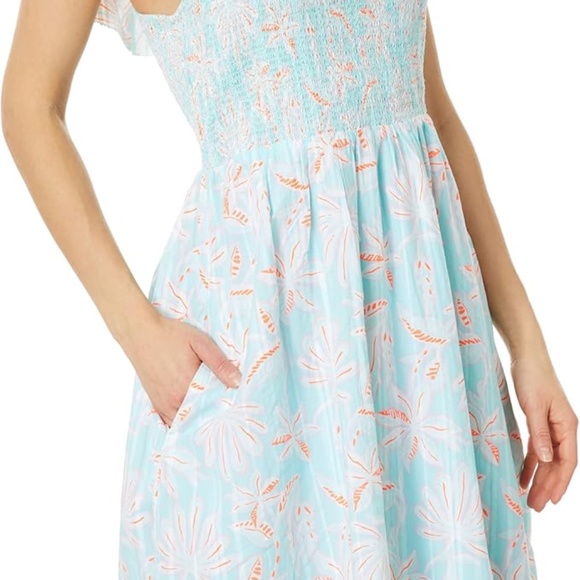 vineyard vines Cay Floral Smocked Midi Dress - Picture 2 of 6